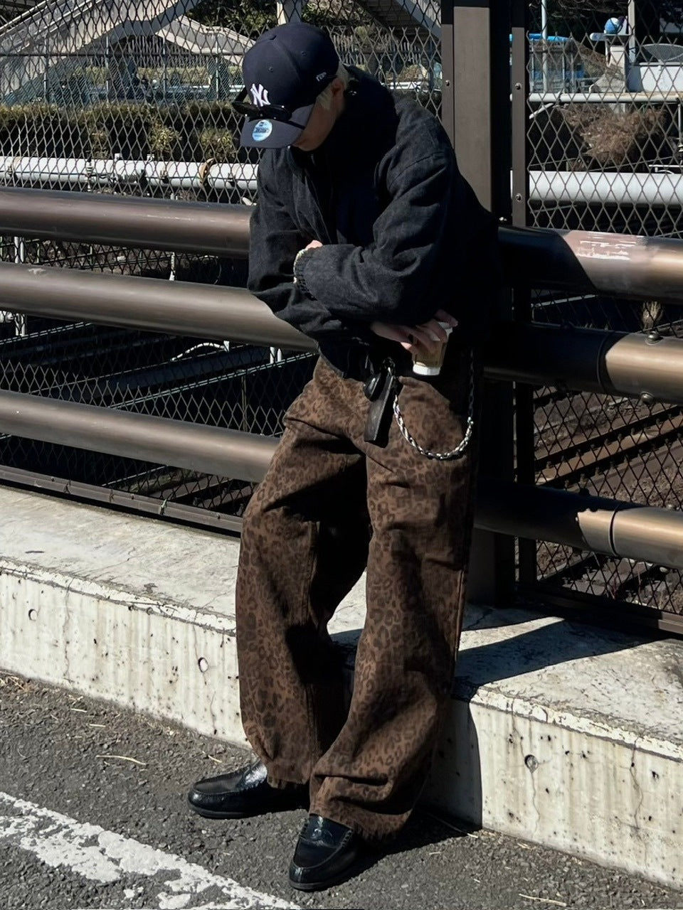 受注制【Chikashitsu +】leopard wide cotton pants (2color) / 【チカシツプラス】レオパードコットンワイドパンツデニムパンツ