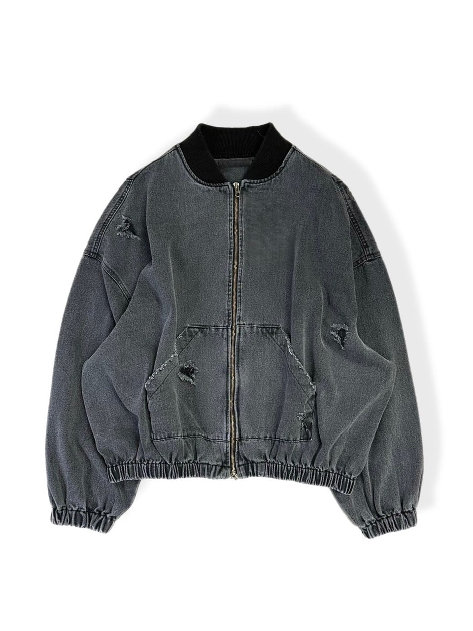 【Chikashitsu +】denim flight bomber jacket (2color)