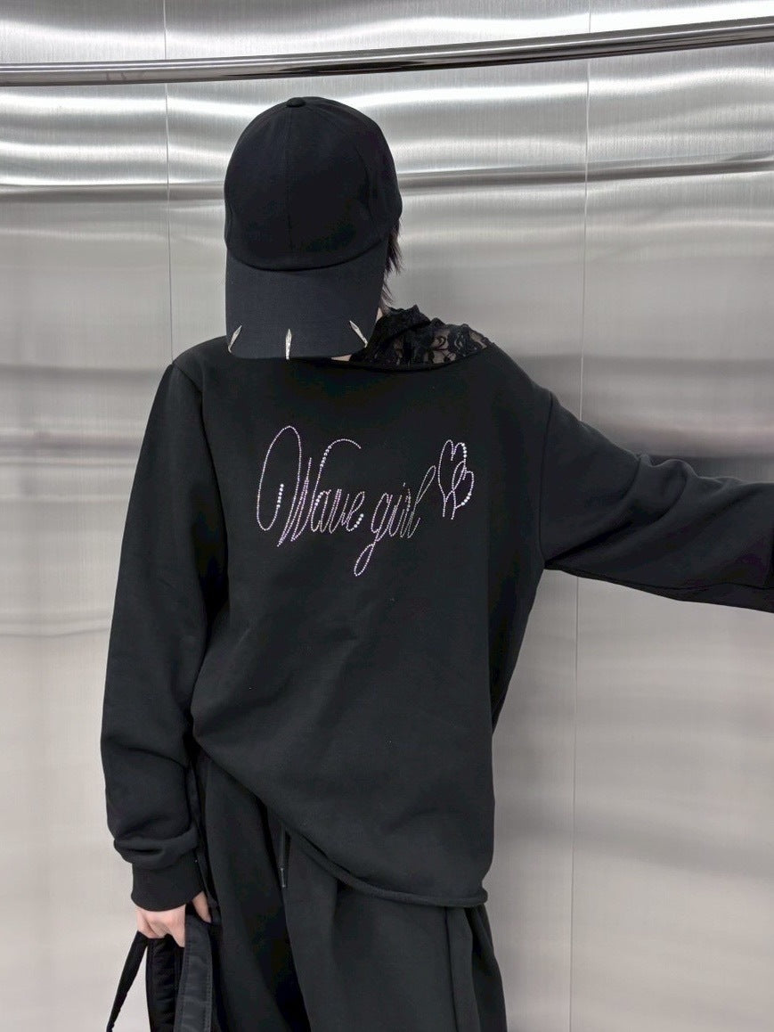 受注制【nmtc +】one shoulder beads sweat shirts (3color)