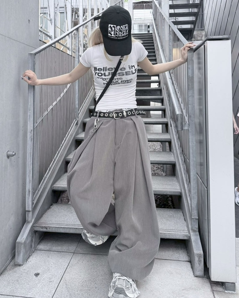 受注制【nmtc +】pin tuck wide slacks (2color)