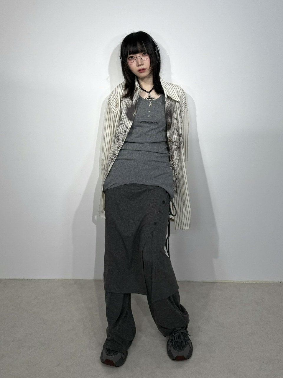 国際配送【Nerd out XU】Chaos stripe shirt