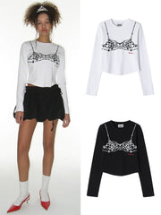 【CRANK】PEARL BUSTIER PRINTING TOP