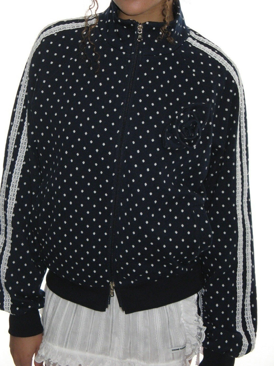 【CRANK】ROSE DOT TRACK JACKET / 【クランク】ローズドットダブルジップトラックジャケット