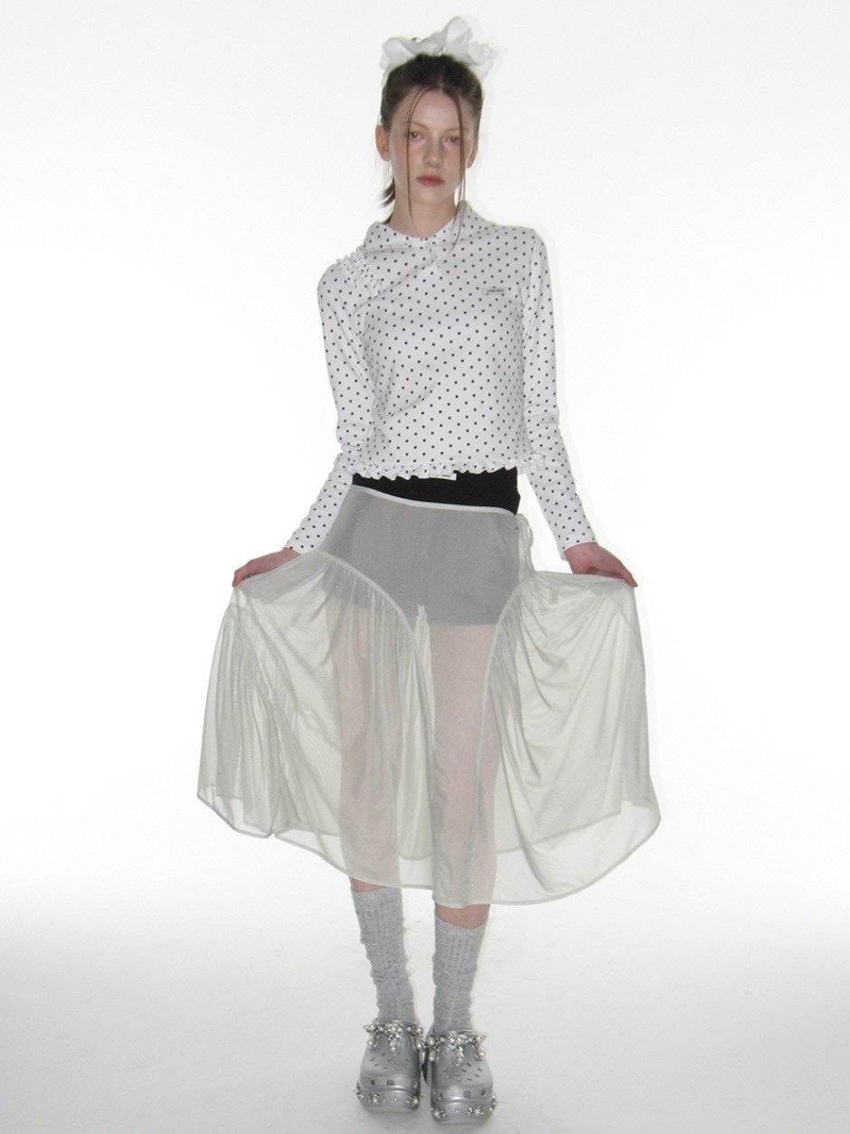 【CRANK】SHEER FRILL LAYERED SKIRT