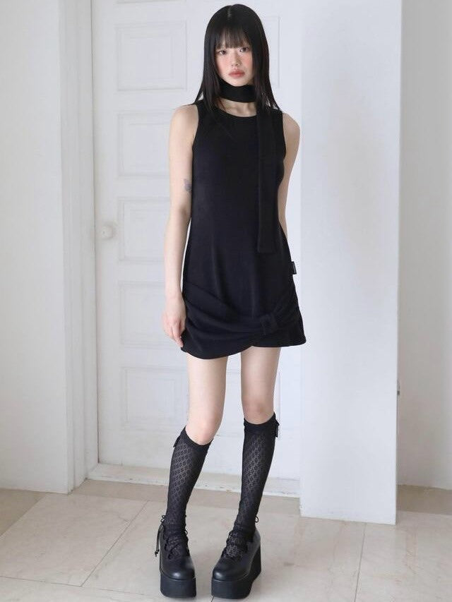 【Uglyshadow】SLEEVELESS RIBBON DRESS