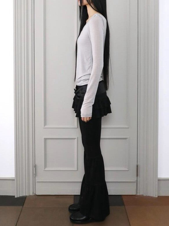 【Uglyshadow】CANCAN SHIRRING SKIRT PANTS