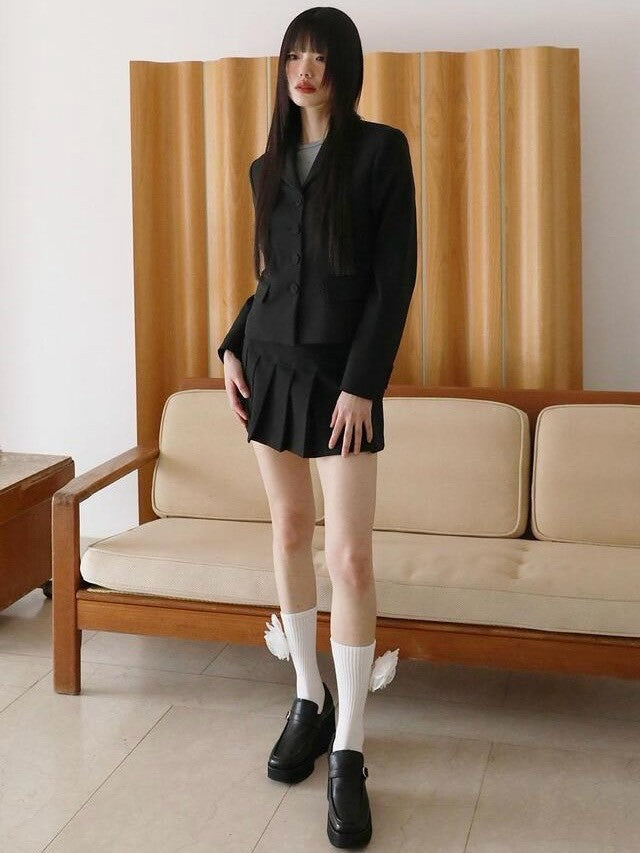 【Uglyshadow】BURTON MINI PLEATS SKIRT