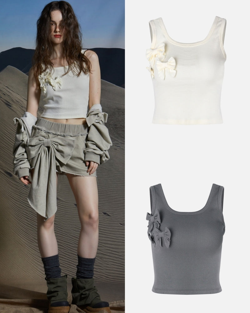 【GATELESS】RIBBON POP TANK TOP