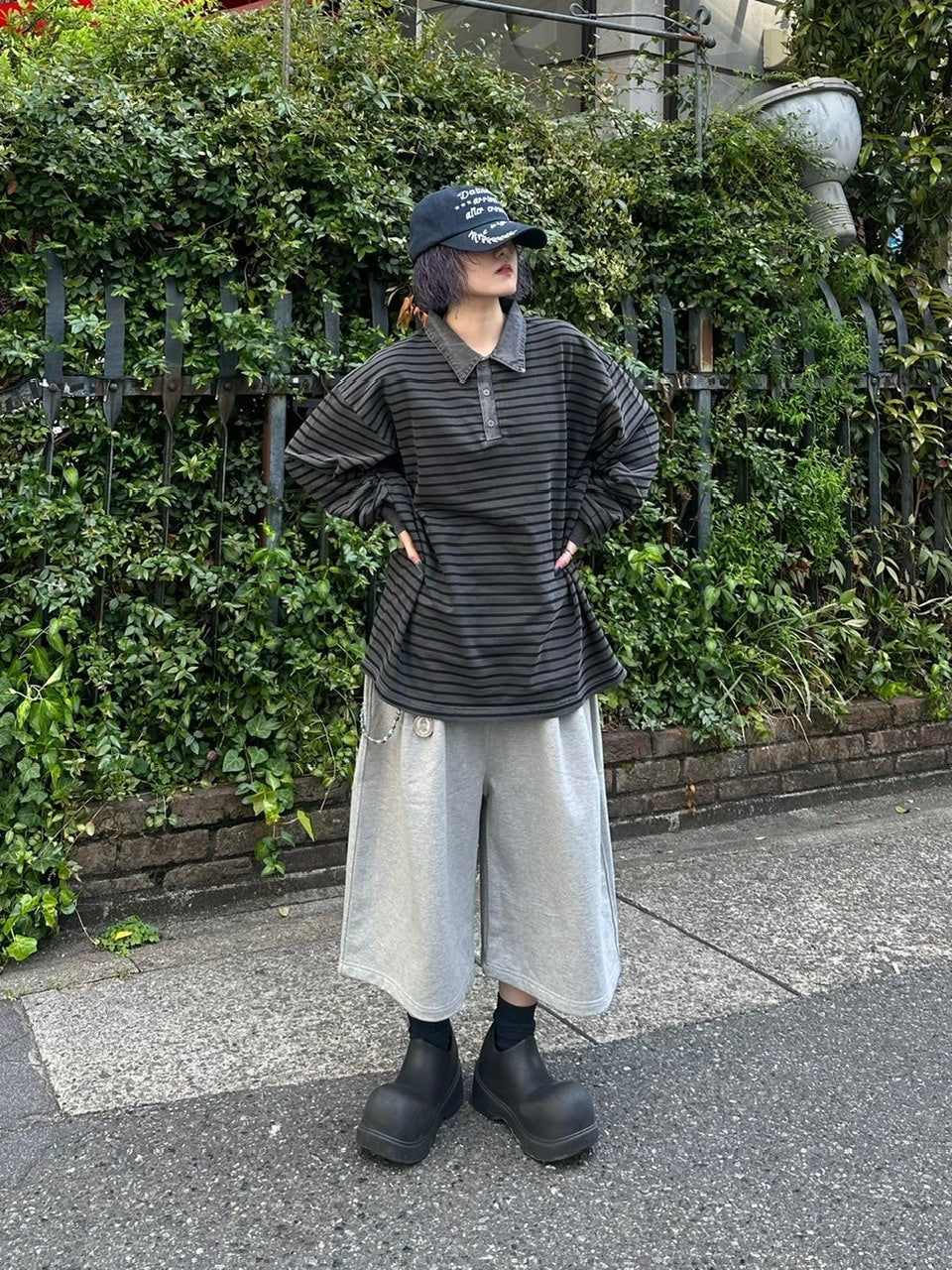 受注制【youll】pigment border polo long tee (2color)