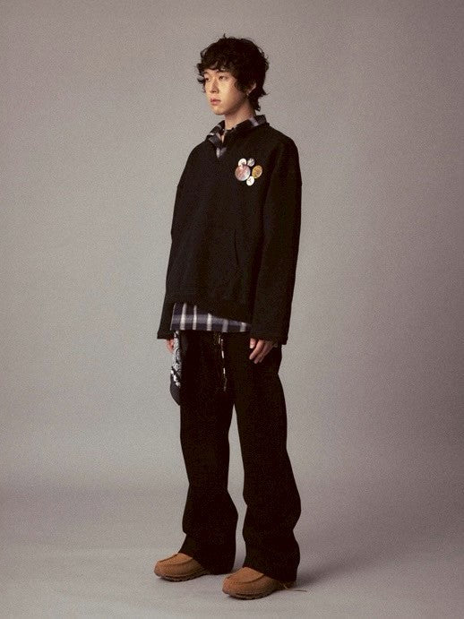 【Cord】Round Cut Vent Crew-neck