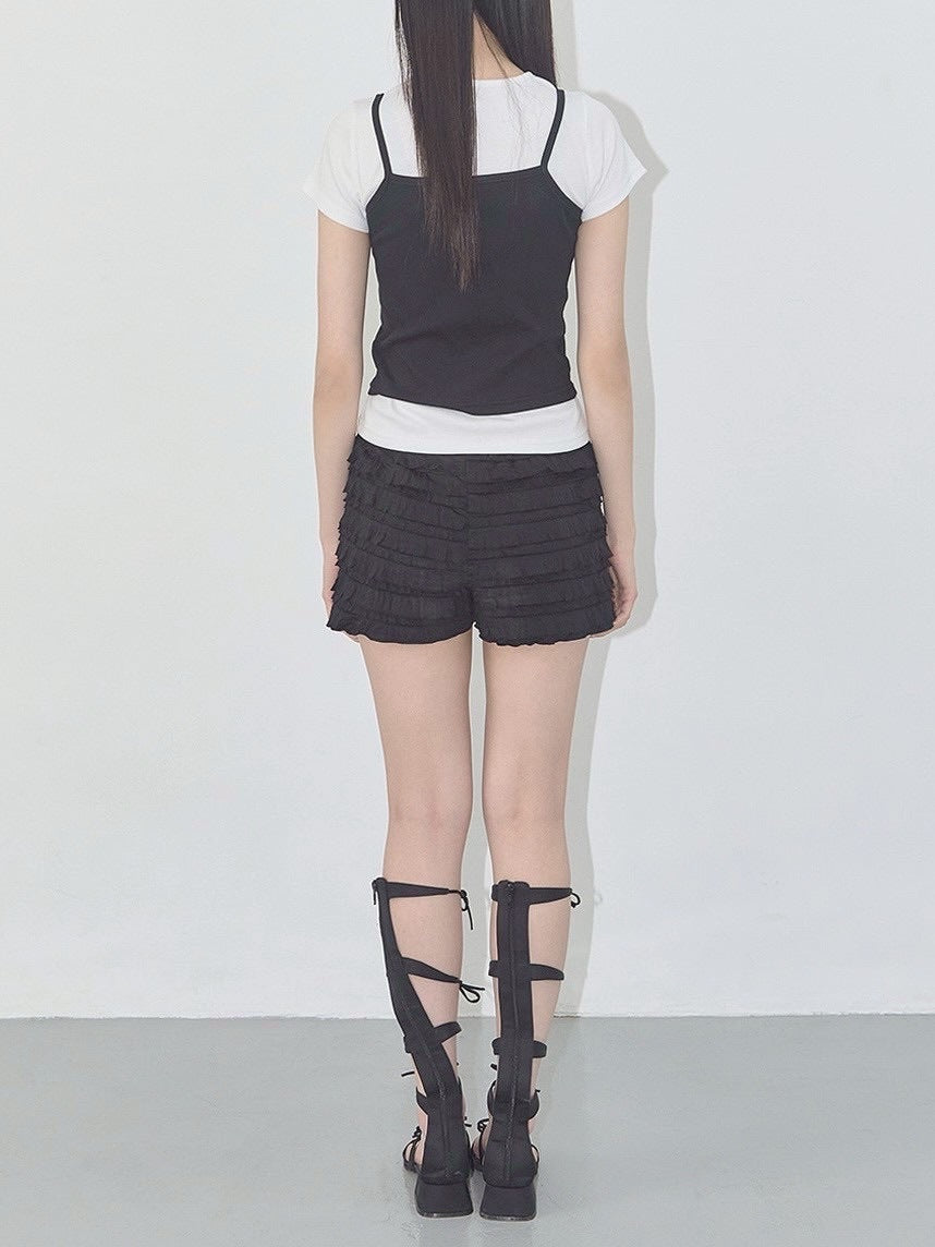 【FANCY CLUB】3-WAY LETTERING CORSAGE TEE