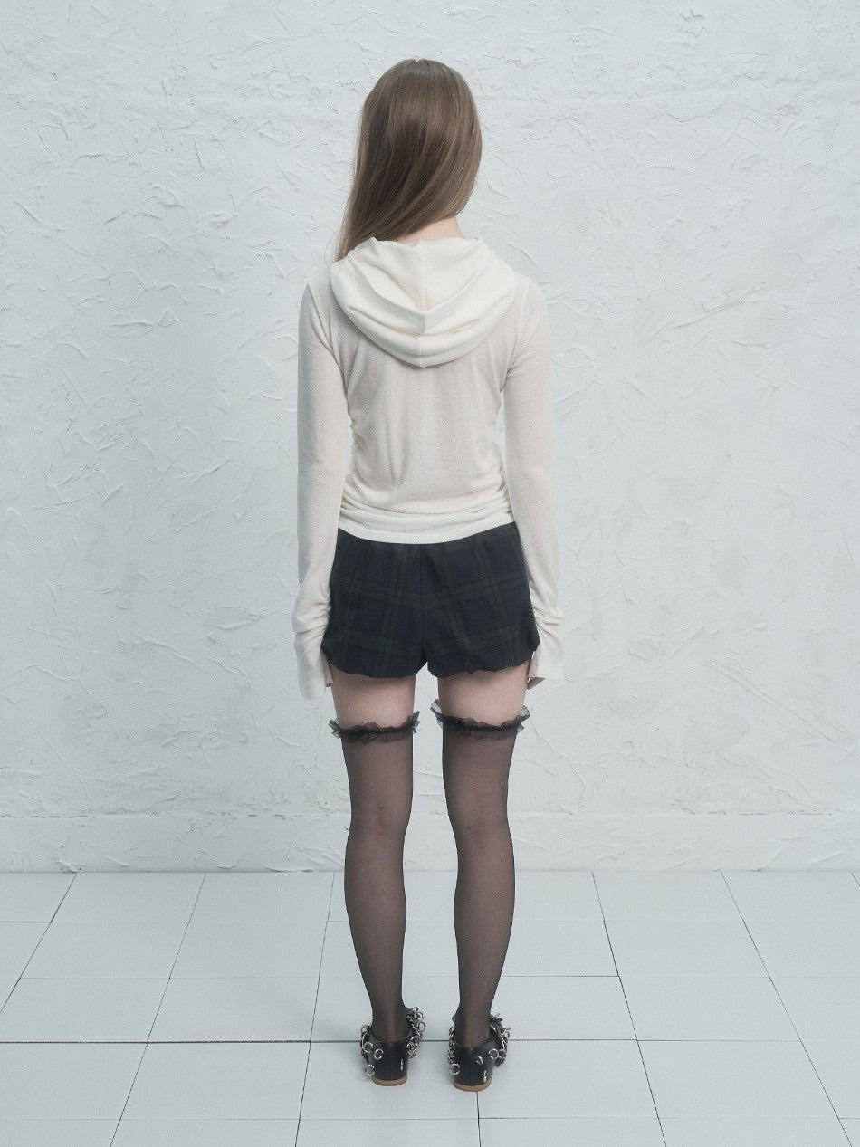 【SETUP‐EXE】RIVET BUTTON HOODIE TOP