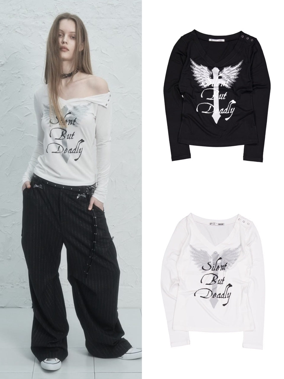 【SETUP‐EXE】V-NECK CROSS TOP