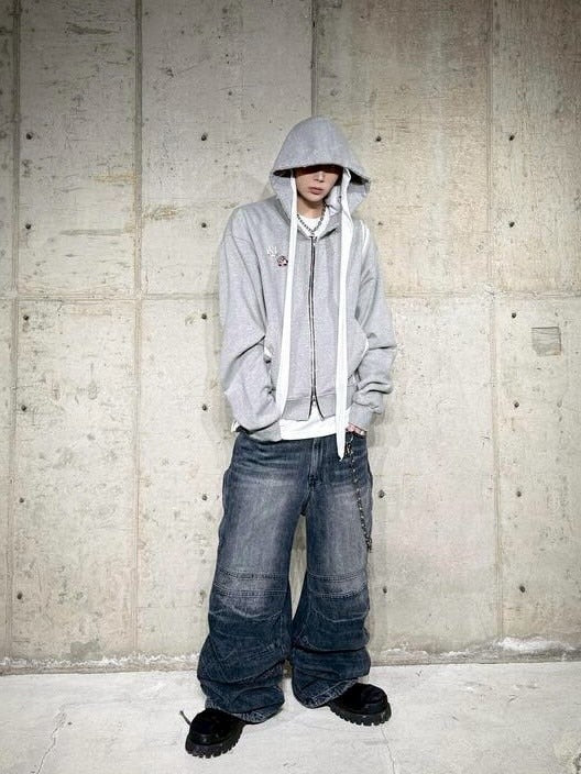 【roaringrad】WASHED HOODIE ZIP-UP 1