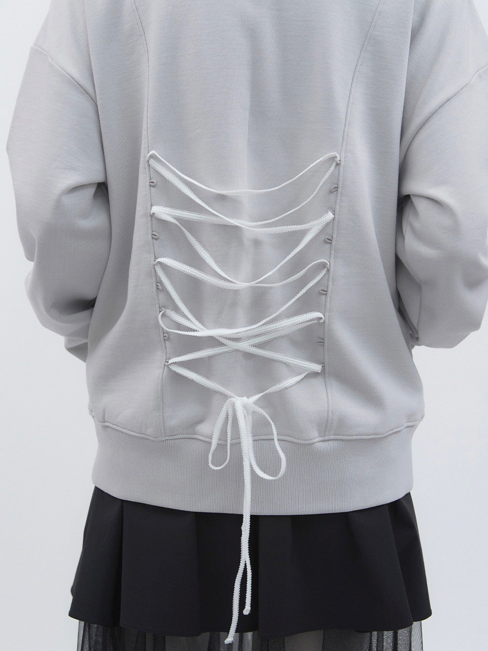 【TUOMIO】LACE UP HOOD ZIP-UP