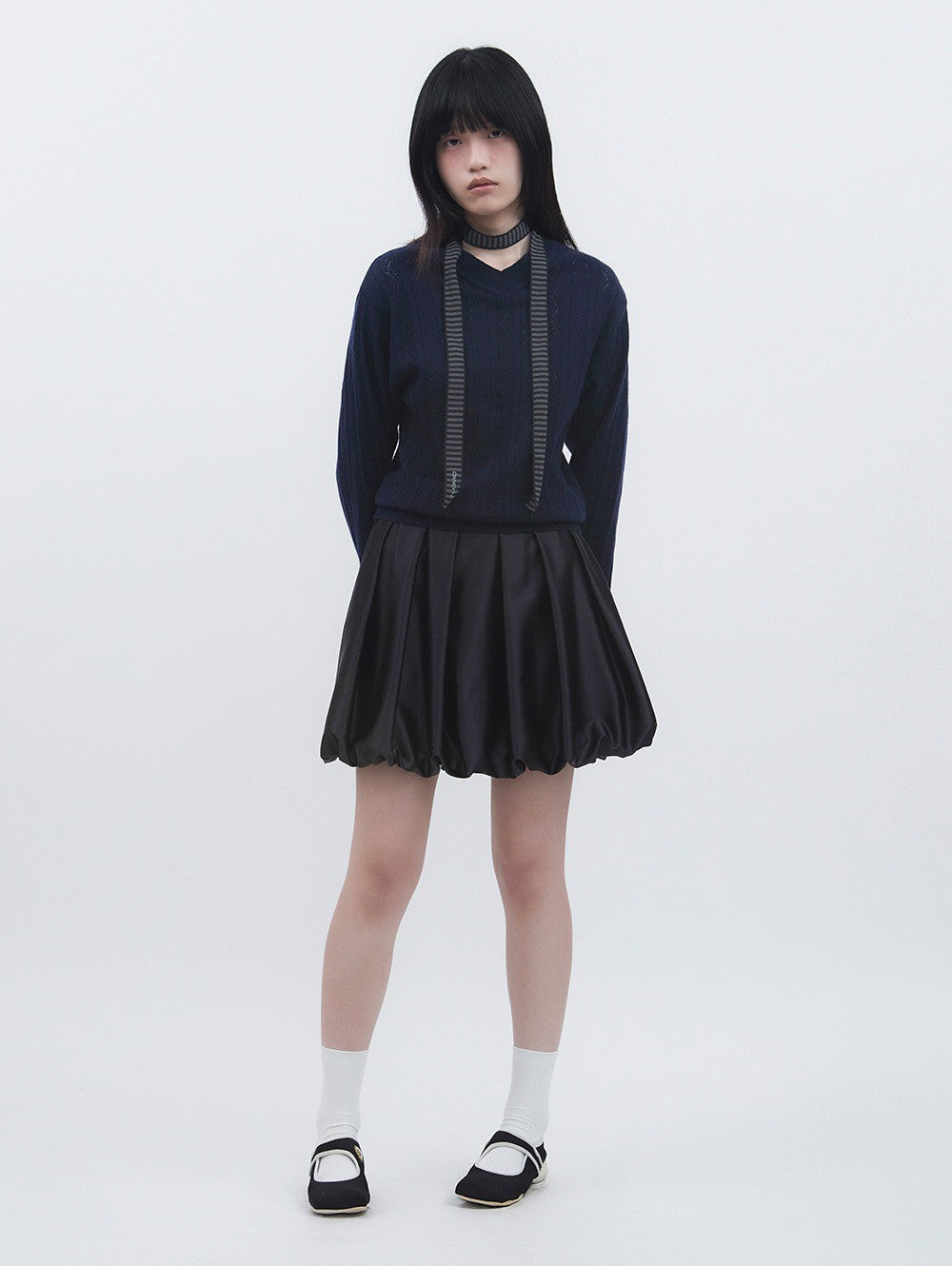 【TUOMIO】SATIN BALLOON SKIRT