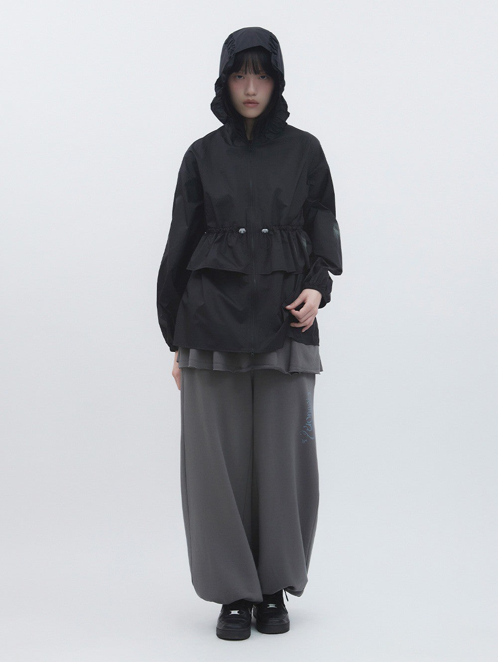 【TUOMIO】FRILL LAYERED HOOD JACKET