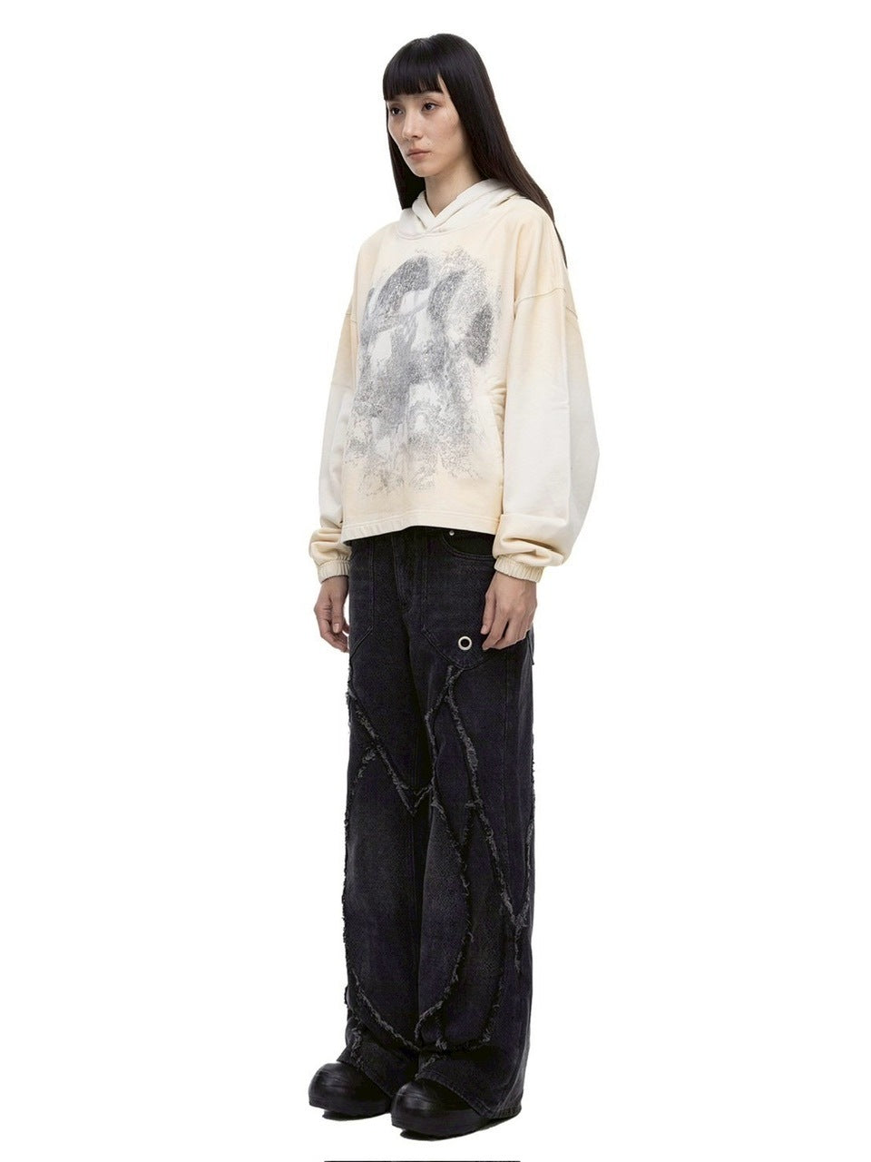 【The Boy Has No Patience】NIGHT OF THE BLOOD MOON WASHED DISTRESSED GRAPHIC HOODIE