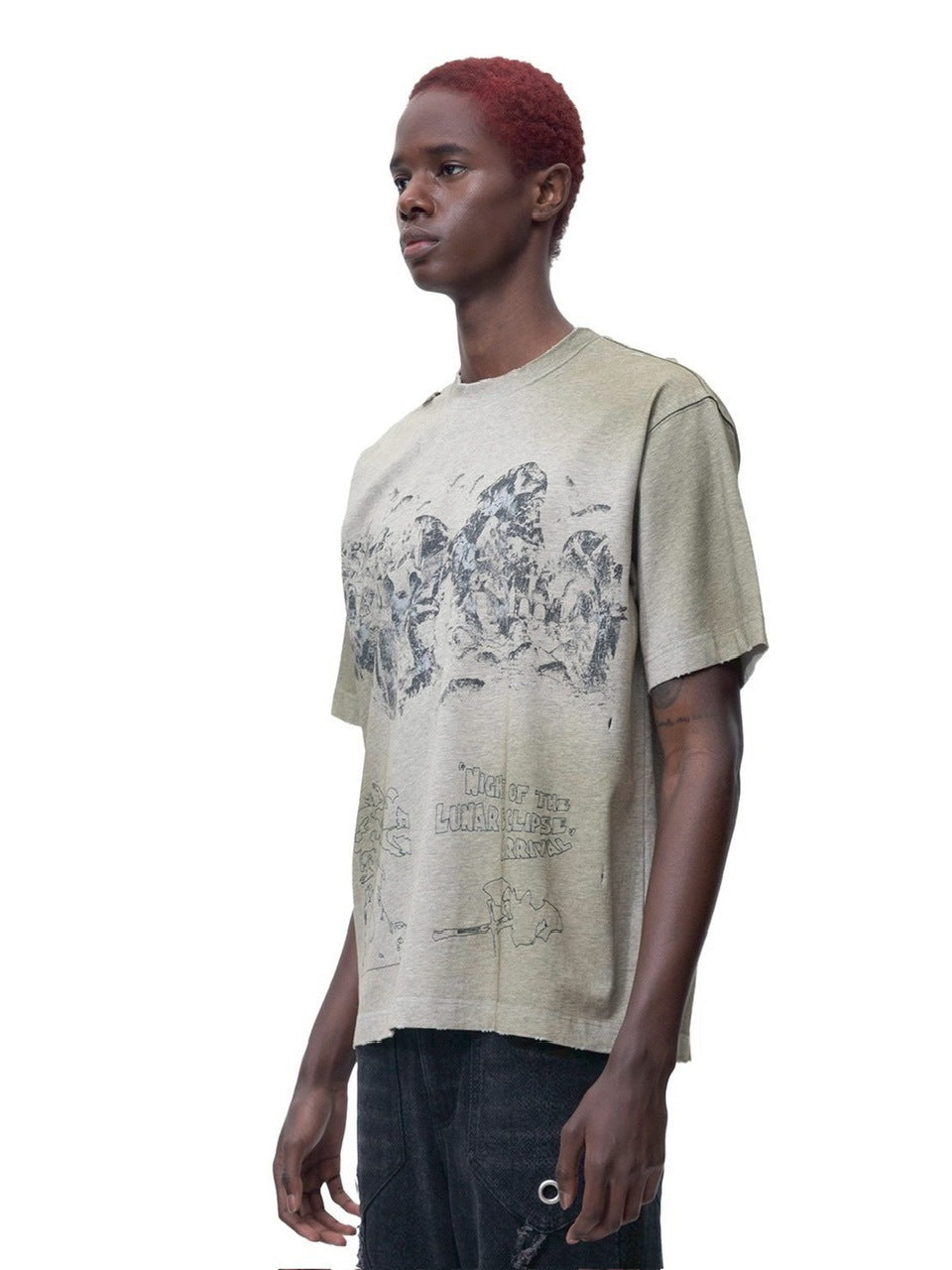 【The Boy Has No Patience】NIGHT OF THE BLOOD MOON WASHED SHORT SLEEVES