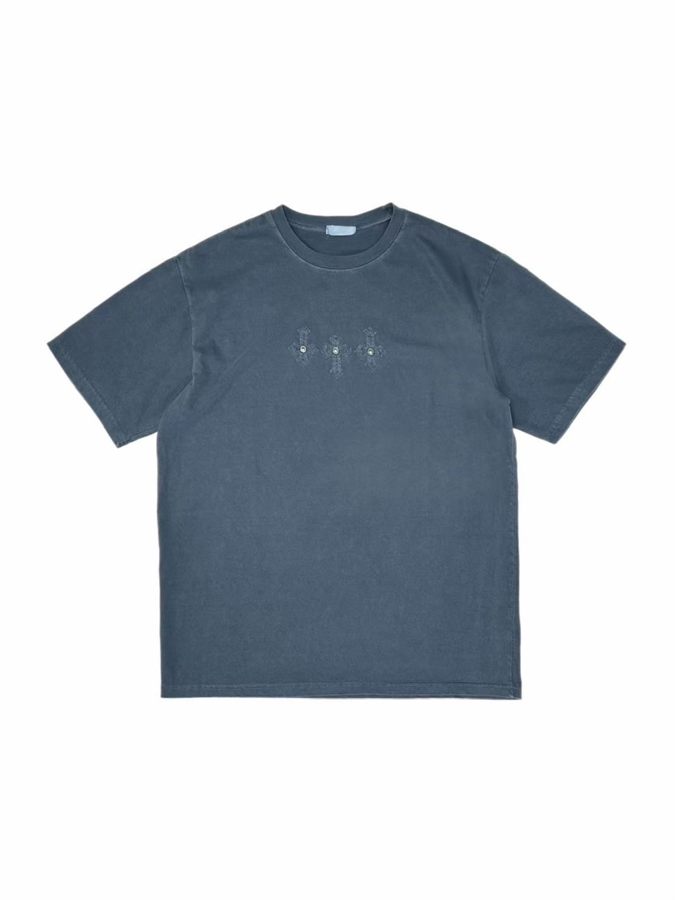 受注制【Chikashitsu +】pigment cross point t-shirt (2color) / 【チカシツプラス】ピグメントクロスポイント半袖Tシャツ