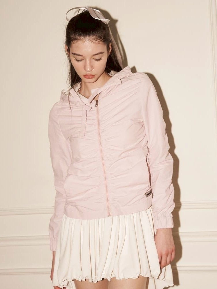 【ODDONEOUT】SHIRRING HOODIE JUMPER / 【オッドワンアウト】シャーリングフードジャンパー