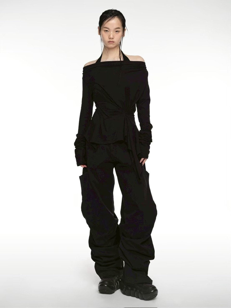 【NACHE】INCLINE DRAPING LONG SLEEVE