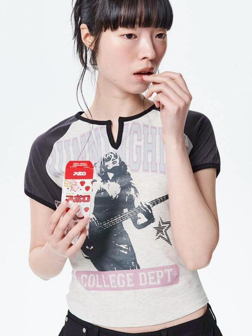 【runningHIGH】VARSITY LOGO H/S TEE