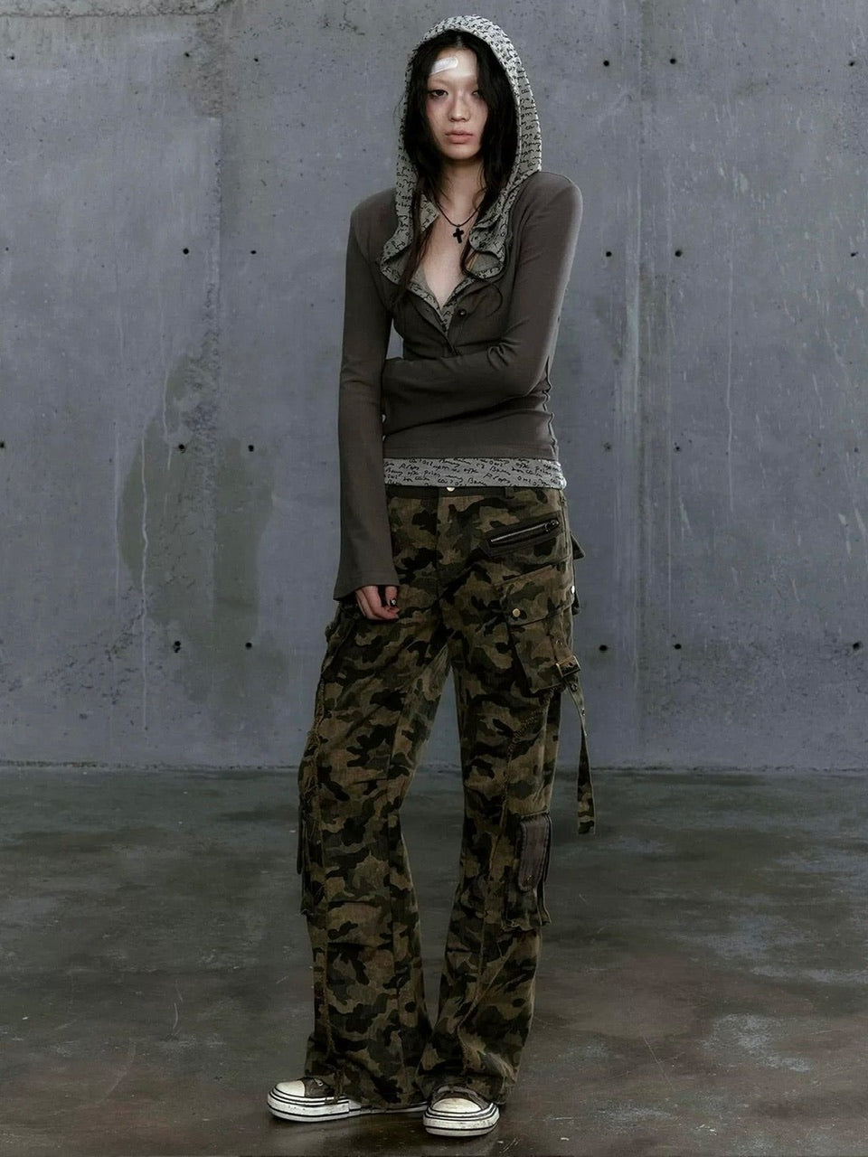 【Cest Nous】Two-in-One Hoodie / 【セヌー】レイヤードフード付き長袖トップス