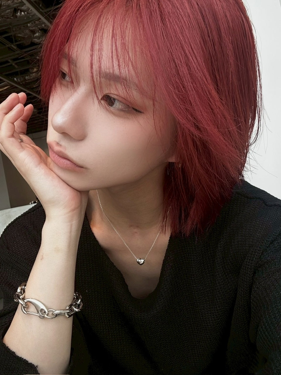 【LUV CODE】wide neck mesh knit (3color)