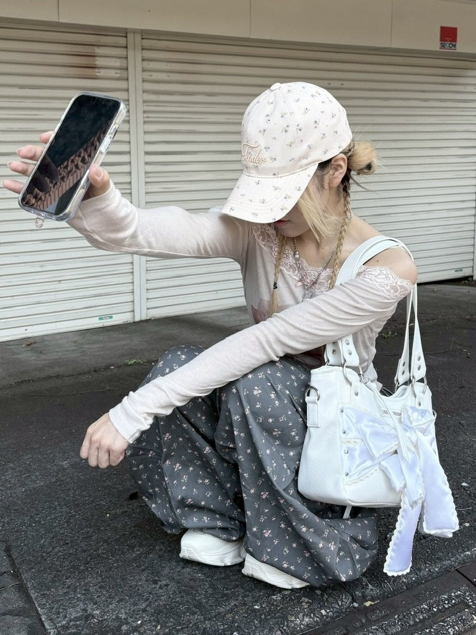 受注制【nmtc +】flower wide layered pants (3color)