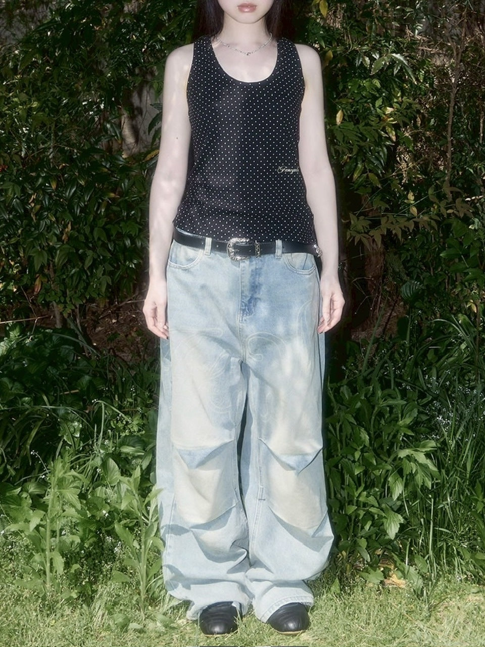 【FANCY CLUB】 Dot Button Sleeveless / 【ファンシークラブ】ドットボタンタンクトップ