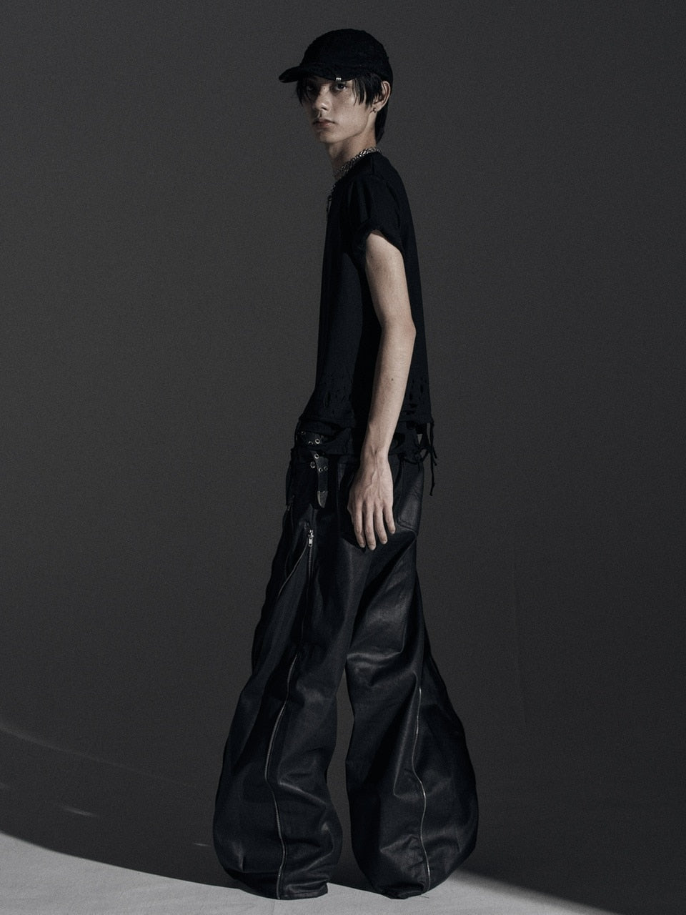 【Rosen Kreuz】ZIP WIDE BAGGY PANTS