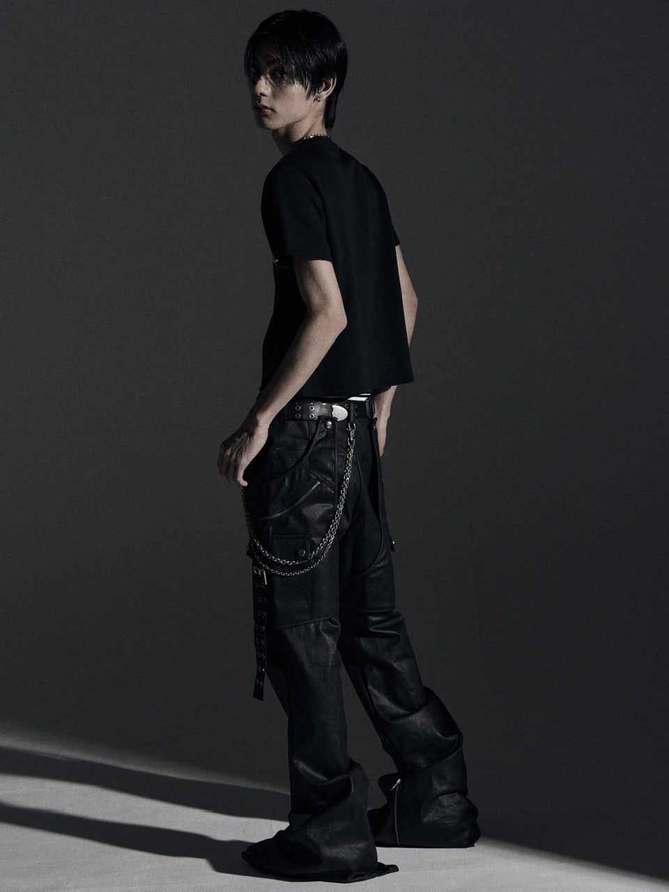 【Rosen Kreuz】SIDE BELT DOCKING FLARE PANTS