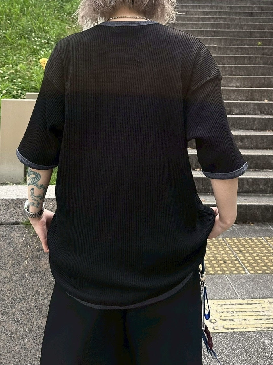 受注制【youll】henry neck waffle tee (3color)