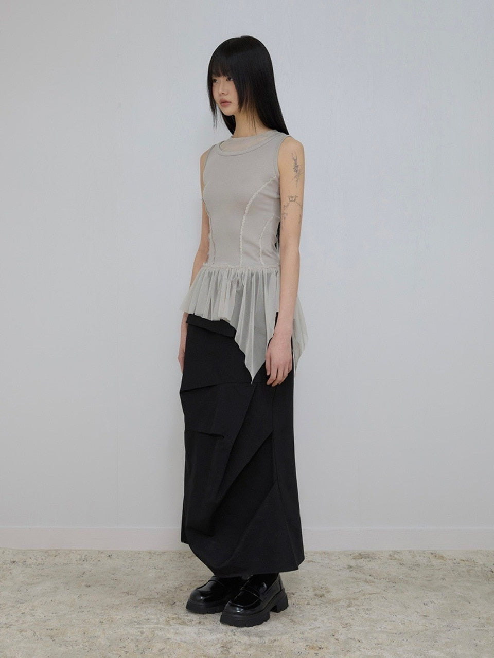 【FLAREUP】Layered Lace Frill Sleeveless