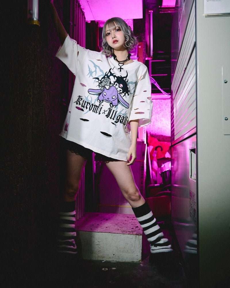 【GALFY×KUROMI】イルガルフィーボロボロ半袖TEE