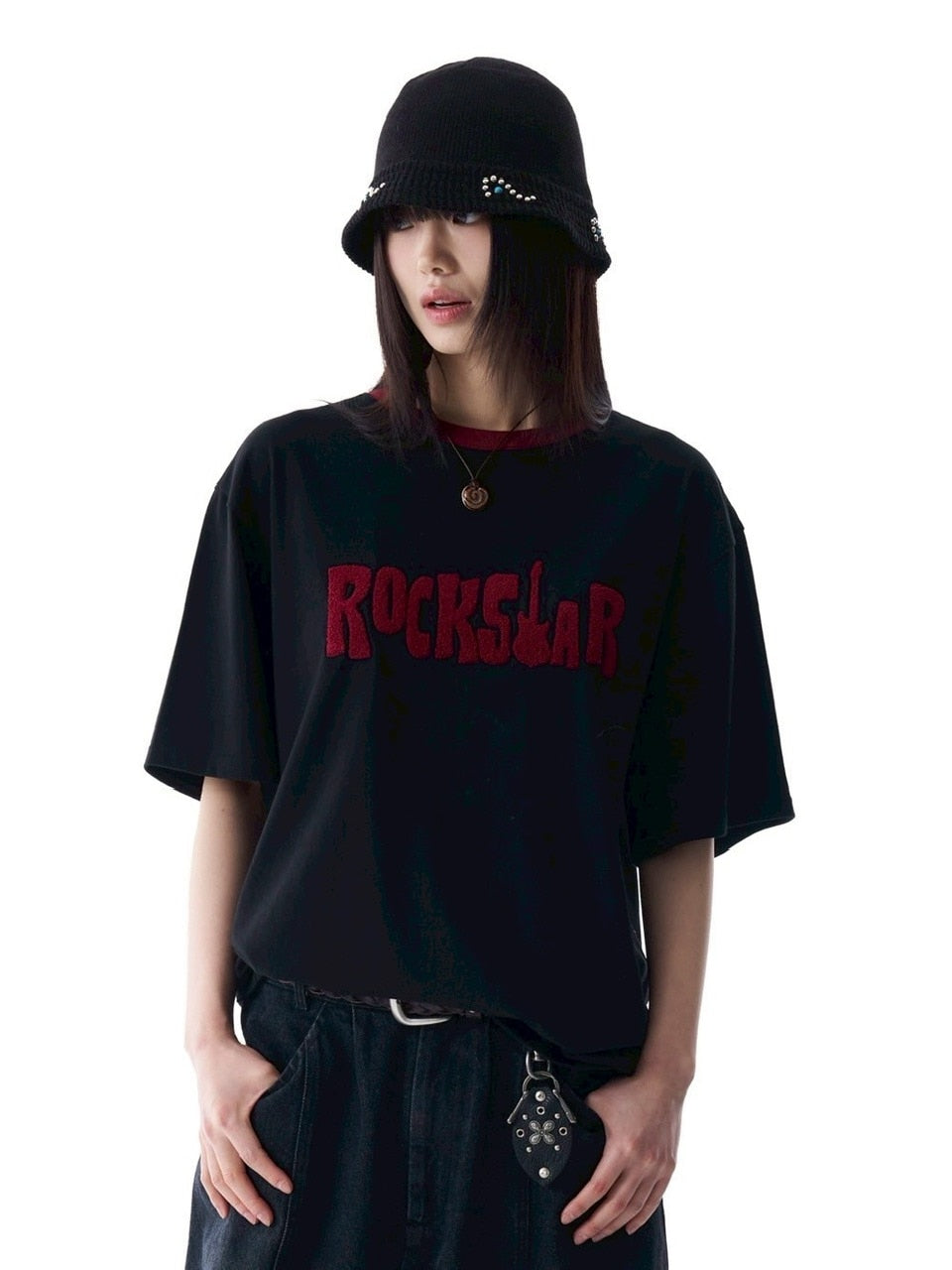 【AAKAM】ROCKSTAR Boucle Half Top