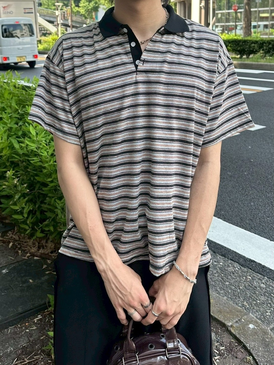 受注制【youll】cozy stripe polo tee (2color)