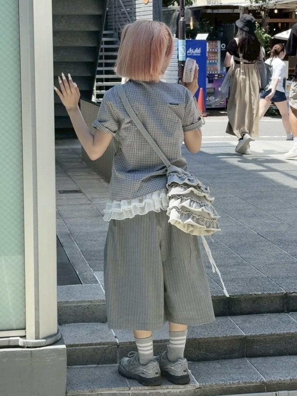 【nmtc +】stripe slacks shorts / 【エヌエムティーシープラス】ストライプスラックスハーフパンツ (2color)