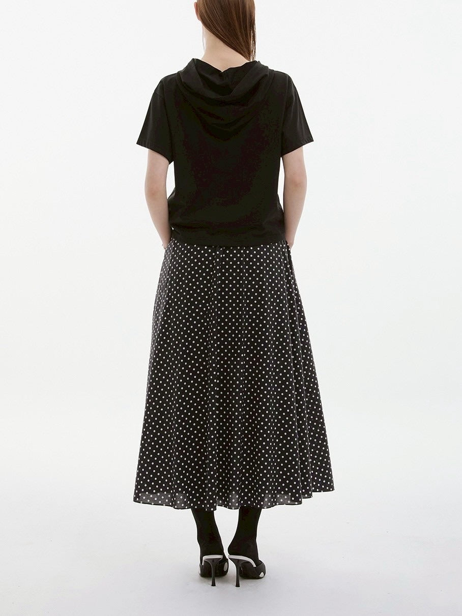 【ESC STUDIO】quadruple shaky hoodie / 【イーエスシーステュディオ】クアドルプルシャイキーロゴフード付き半袖Tシャツ