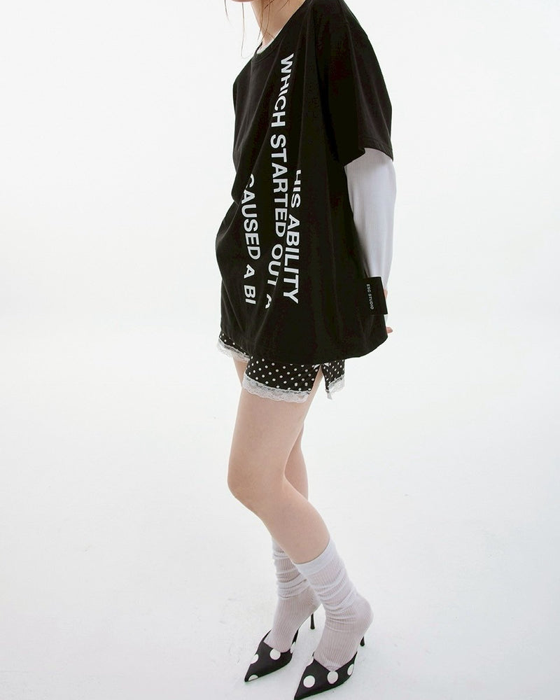 【ESC STUDIO】mega label t-shirt/ 【イーエスシーステュディオ】メガラベルロゴ半袖Tシャツ