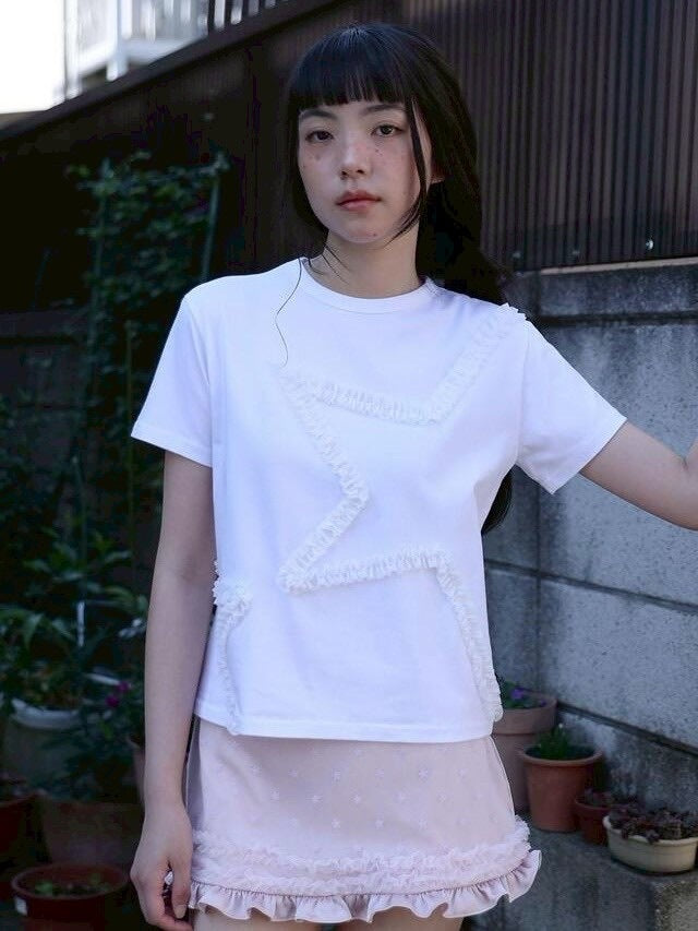 【Uglyshadow】 MESH STAR RUFFLE MINI SKIRT / 【アグリーシャドウ】メッシュスターラッフルミニスカート