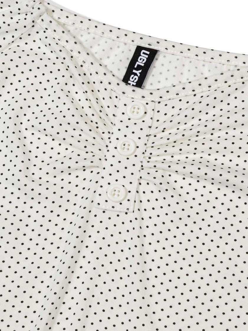 【Uglyshadow】DOTTED RUFFLE DRESS / 【アグリーシャドウ】ドットラッフルチュニック