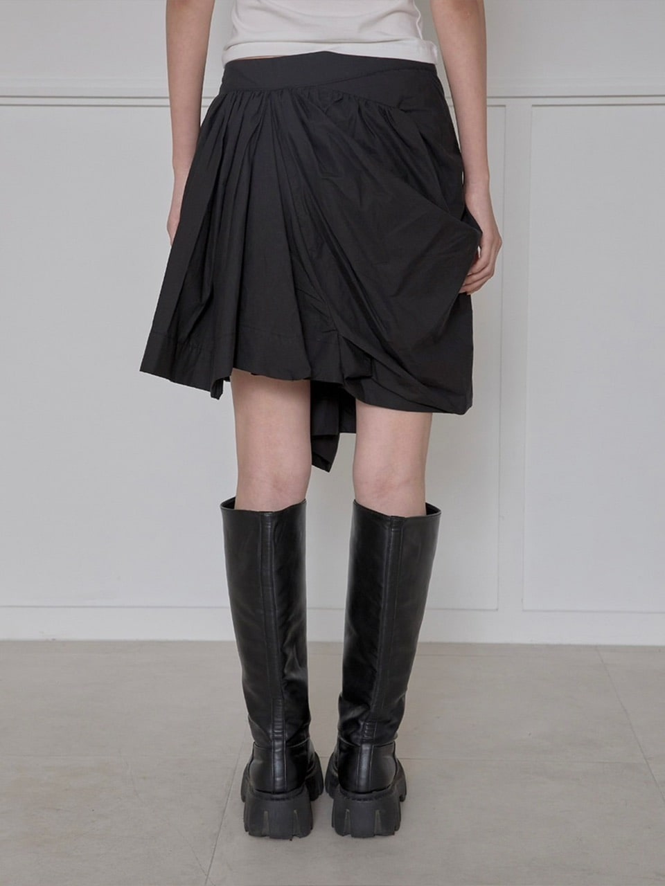 【FLAREUP】Asymmetrical Draped Layered Skirt