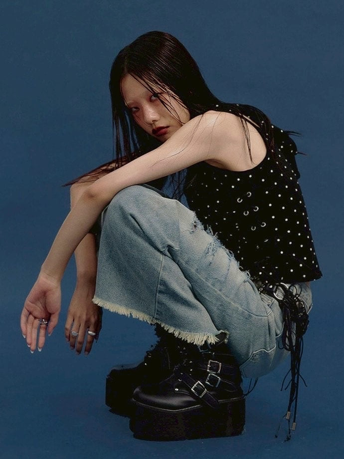 【NOT KNOWING】Eyelet Lace Up CAMI Hoodie / 【ノットノーイング】アイレットレースアップキャミパーカー