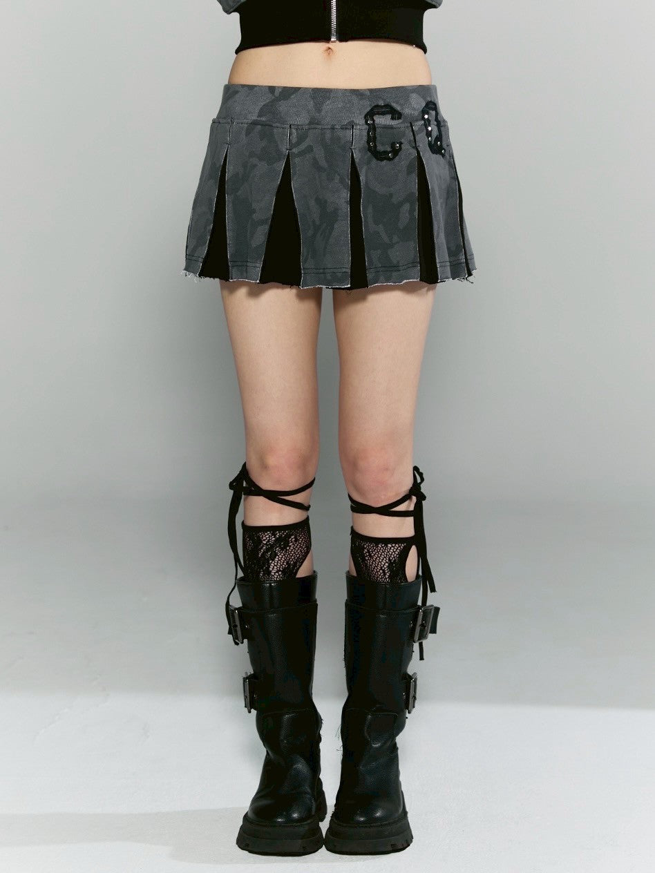【CHERRYQUIRI】CQ lace stud pleats sk