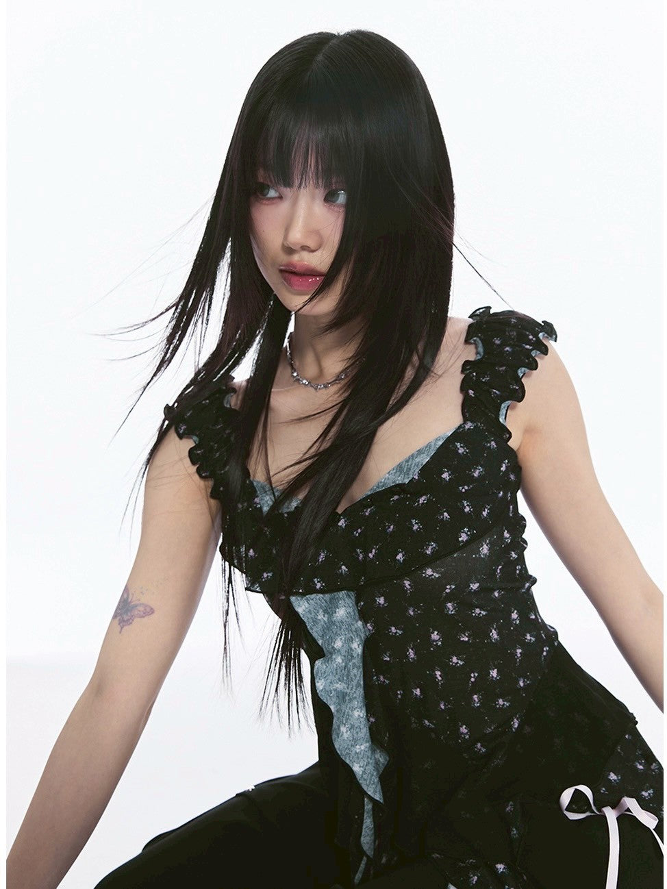 【CHERRYQUIRI】misty ruffle layered sleeveless