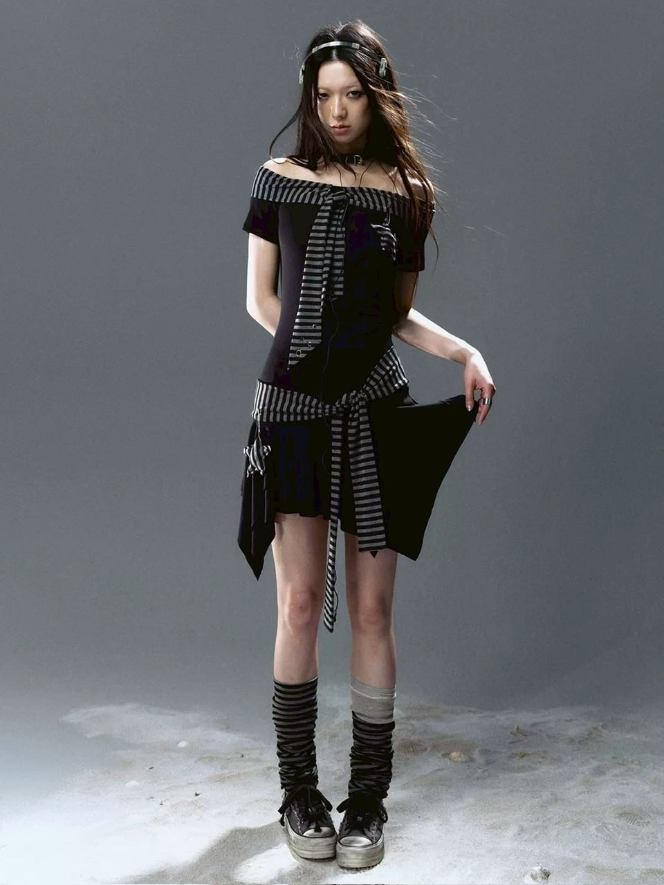 【Cest Nous】Distressed Canvas Sneakers / 【セヌー】ダーティーデニムキャンバス厚底スニーカー