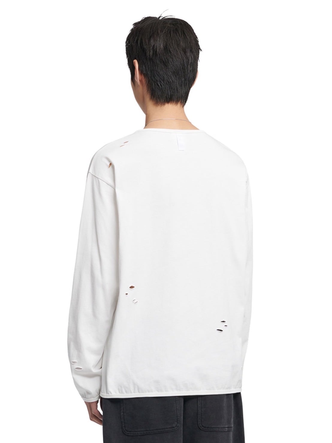 【NOMANUAL】DAMAGED LONG SLEEVE TEE