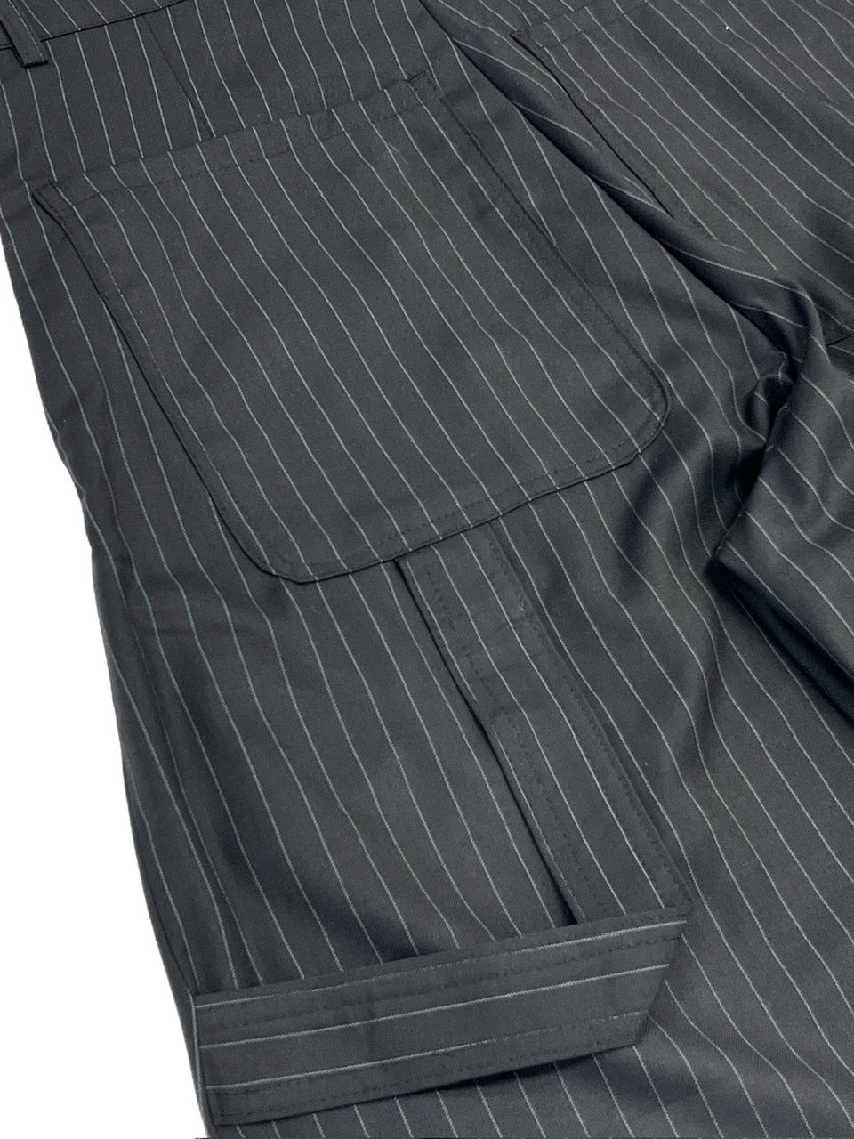 受注制【Chikashitsu +】draw cord stripe wide slacks / 【チカシツプラス】ドローコードストライプワイドスラックス (2color)